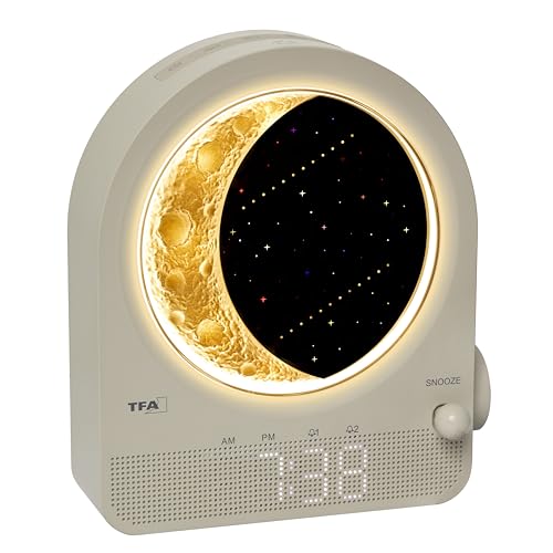 TFA Dostmann despertador de luz digital con lámpara de luna, luz