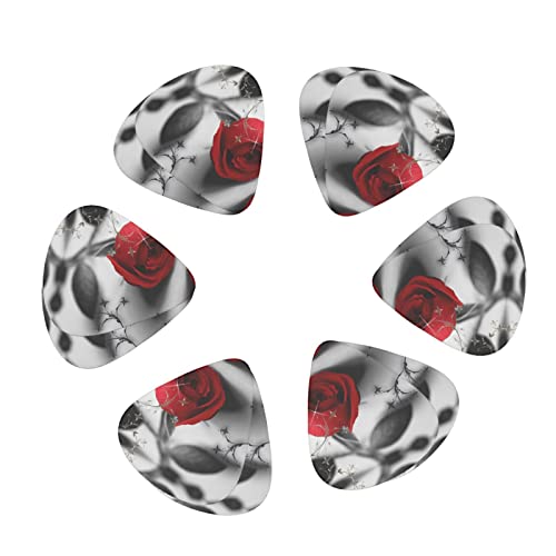Ensemble de 12 médiators de guitare Red Rose pour guitare acoustique, guitare électrique, contrebasse, ukulélé - Les Beatles, Paul McCartney, John Lennon, RIngo Starr, George Harrison Ensemble de 12 médiators de guitare Red Rose pour guitare acoustique, guitare électrique, contrebasse, ukulélé – Image 3