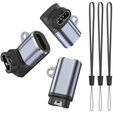 Meliya 3 Pack Charger Adapter for Garmin Watch, USB Type-C Cable Charging for Fenix 7 7S 7X 6 6S 6X 5 5S 5X,Forerunner 965 955 935 245 45 45S, Venu, Instinct, Vivoactive 4 4s 3 (L Type+Straight Type) Cover
