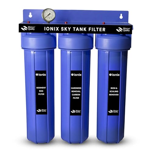 IONIX Sky Tank Water Softener For Home| High Pressure Saltless Purifiere With Sediment Filter | German Quality Whole House Water Filter | High Capacity Housings,Activated Carbon