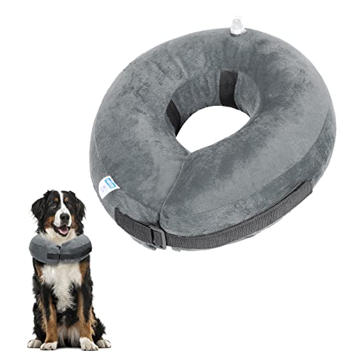 Nobleza - Collerette Gonflable Ajustable pour Chien et Chat, Anti-Léchage et Anti-Grattage avec...