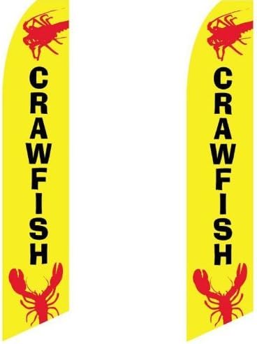 Paquete de 2 (dos) Banderas de Swooper Altas Cangrejo Amarillo Rojo Negro