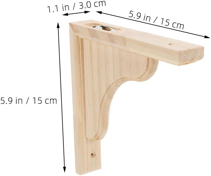Wooden Triangle Shelf Brackets 5.90X5.90X1.18In Unfinished Paintable Triangular Support Bracket with Screws for Kitchen Cabinets Floating Shelves Book Shelf Brackets