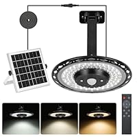 ENCOFT 228LED Solar Hängeleuchte mit Bewegungsmelder 3 Farbtemperatur Solarlampen für Außen Hängend mit Fernbedienung Solarlampe Innen 5 Modi IP65 Wasserdichte Solar Lampe Outdoor
