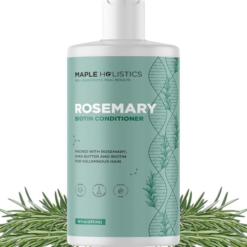 Biotin Rosemary Conditioner for Thinning Hair - Vegan Rosemary Biotin Conditioner with Volumizing Plant Proteins & B Vitamins for Fine Weak & Dull Hair - Sulfate Paraben & Silicone Free (16 Fl Oz)