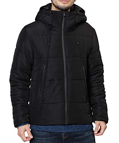 JIGGYS SHOP 中綿ダウンジャケット メンズ アウター 2タイプ 軽量 防寒 保温 ブルゾン XXL Aブラック