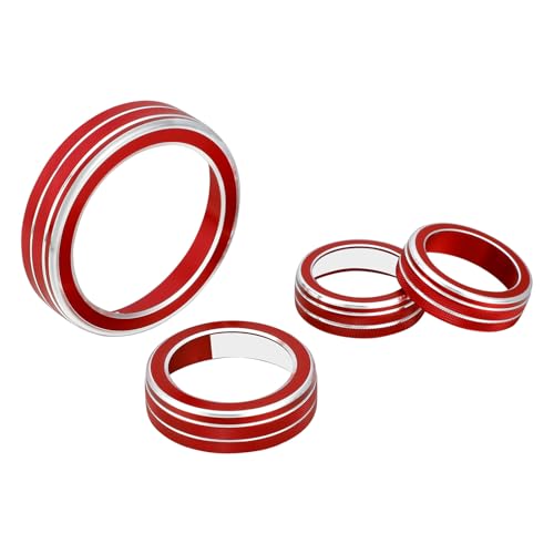 PIFOOG Accessories fit for Ford Explorer 2024 2023 2022 2021 2020 Volume PNRD Gear Shift Drive Mode Knob Covers Decals Interior Decor Trim Stickers Red Aluminum Alloy 4Pcs