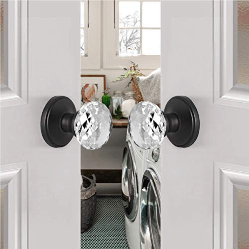 Nizado Oil Rubbed Bronze Glass Door Knobs Dummy Function,Crystal Style Doorknob Dummy,Interior Door Handles #TOP3