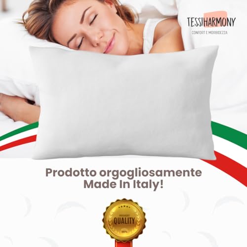 tessiharmony-Coppia-di-Cuscini-Letto-Matrimoniale-50x80-Guanciale-Antiacaro-Traspirante-Anallergico-Comodi-Morbidi-Alta-qualita-Artigianale-Made-in-Italy