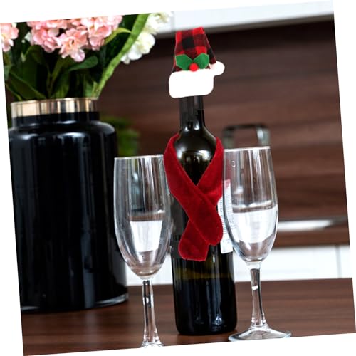 ULDIGI 1 Conjunto minichapéu decoração de garrafa de natal decoração de árvore de natal decorações p