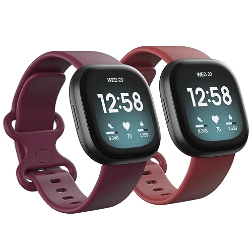 Bracelets Fitbit Versa 4 anti-irritation en silicone doux lot de 2 rechanges S