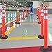 OranLite Traffic Delineator Post Cones with Heavy-Duty Octagonal Rubber Base, Channelizer Post Kit for Road Construction Work, Traffic Guidance, Garage Parking, Crowd Control (6, 42