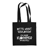 Fashionalarm Stoffbeutel - Bitte Nicht schubsen Klopapier | Fun Beutel Baumwoll-Tasche mit Spruch Hamsterkäufe 2020 COVID-19 Corona-Satire Virus, Schwarz One Size