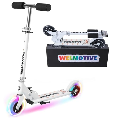 Welmotive キックボード 子供 キックスクーター 折りたたみ 小学生 光るタイヤ スタンド付き 組み立て不要 三段階高さ調整 アルミニウム軽量 誕生日・クリスマス・新年・入学・入園お祝い/ギフト ホワイト 白色 Welmotive キックボード 子供 キックスクーター 折りたたみ 小学生 光るタイヤ スタンド付き 組み立て不要 三段階高さ調整 アルミニウム軽量 誕生日・クリスマス・新年・入学・入園お祝い/ギフト ホワイト 白色