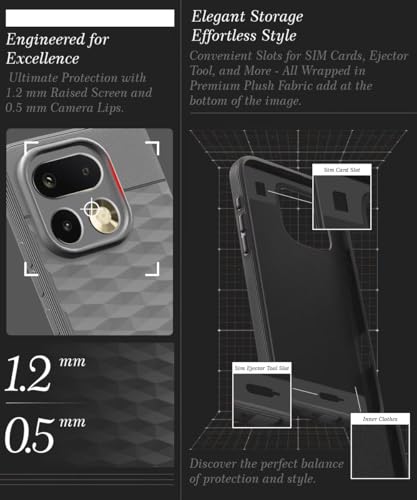 Image of WOW IMAGINE Back Cover for Realme 16 Pro 5G with Hexa Cube Design | Ultra Slim Soft Rubberised Case | Inner Velvet Fabric | Flexible Mobile Case | Camera Protection - Grey