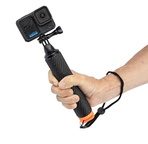 REFLEX CAMERA Waterproof Floating Hand Grip â€“ for Go Pro 13 12 11 10 9 8 7 6 5 4 3, Akaso, Insta360, DJI Osmo, Waterproof Go Pro Floaty Stick, Anti Slip, Wrist Strap, Ideal for Snorkelling (Orange)