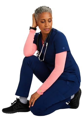 Image of Healing Hands Underscrub Long Sleeve Women Knits Scrub Tops | Soft Cotton Blend Knit, Breathable Stretch Comfort, Machine Wash, Easy Care Fabric, Ideal For Layering Under Scrubs