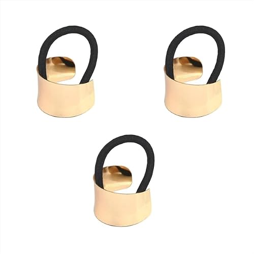 3 Pcs Gold Punk Metal Circle Hair Cuff Ponytail Holder Elastic Hair Ties,Hair Accessories Hair Elastics and Ties Hair Accessories