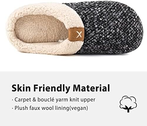 ULTRAIDEAS Mens Warm Fuzzy Slip On Slippers, Sherpa Lined House Shoes with Memory Foam for Indoor Outdoor, Mens Gifts for Winter