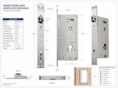 Image of AERYS Smart Digital Door Lock | 8-in-1 Unlock with Face ID, Palm, Fingerprint, PIN, RFID, OTP, Key & App | Remote Unlock | Video Calling & Live Monitoring | Five Cylinder Security (3 Years Warranty)