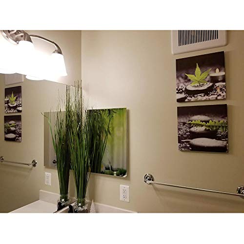 Sumgar Framed Wall Art Bathroom Decor Black And White Canvas Paintings Green Pictures Zen Stone Spa 4 Piece,12X12 In #TOP4