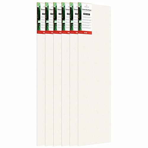 Image of Scholar Art Hobby Series 04 Oz (230 GSM) 100% Cotton Canvas Panel Board for Painting (White Blank Canvas Boards for Acrylic Paint, Oil Paint, Wet & Dry Media) | 12 inchx36 inch (30x90 cm), Pack of 6