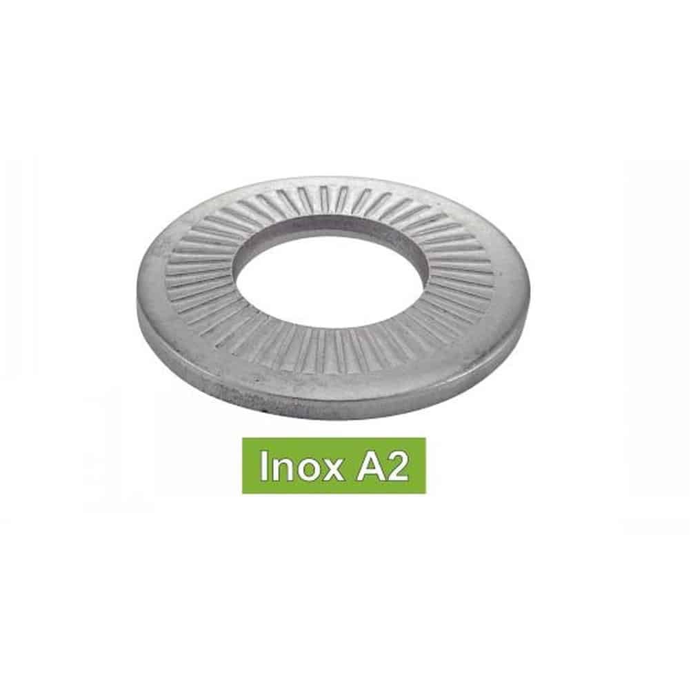 100 Rondelle coniche a righe serie strette 12 mm - NFE 25511 - Inox A2 - D-Work