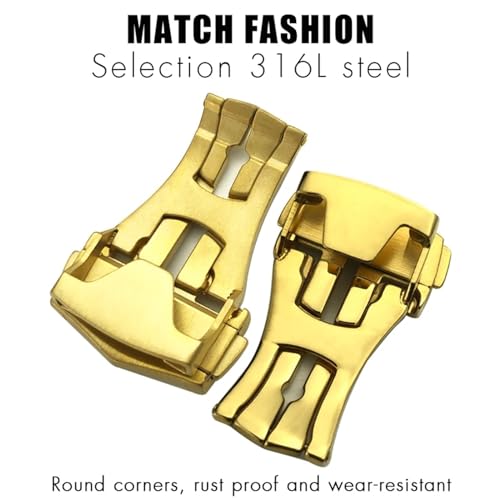 18mm 20mm Pointed Deployment Watch Buckle For Omega Rubber Leather Strap Black Rose Gold Stainless Steel Butterfly Clasp3