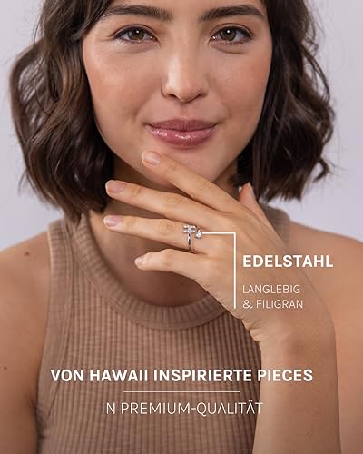 Purelei Buchstaben Ring H – Damenring aus langlebigem Edelstahl – Wasserfeste Ringe – Verstellbare Ringe von Größe 50 bis 60… – Ansicht 3