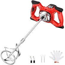 SILVEL Cement Mixer, Max 2300W Electric Concrete Mixer with 6 Adjustable Speeds, Portable Mortar Mixer, 110V Handheld Mud Mixer for Mixing Mortar, Paint, Slurry, Gypsum, Sheetrock, Feeding