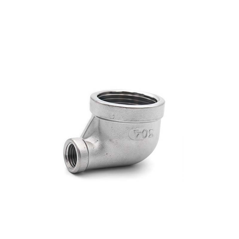 Reductor de rosca hembra SS304 codo 90 grados BSP 1-1/2 a 1 de acero inoxidable 4