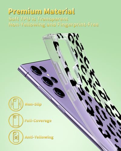 Coque Samsung S22 Ultra transparente SCORPIFY motif léopard antichoc - 5