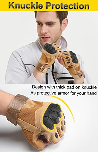 Outdoor Fingerless Gloves for Men - Driving, Hiking, Biking & Motorcycle Gloves - Image 4