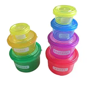 7 Pieces 21 Day Fix Container and Food Plan, 21 Day Food Portion Containers for Weight Loss with Tally Chart and Food Plan Portions Food Storage Lunch Box