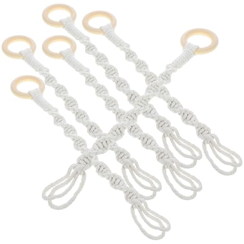 SHOWERORO 6 Cuerdas Colgantes de Macramé de Algodón Hechas a Mano para Macetas Grandes de Interior y Exterior Soporte Resistente para Plantas Estilo Bohemio Adecuado para Jardín Balcón y