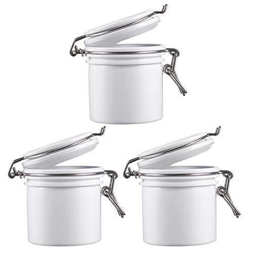 3Pcs Eyelash Storage Box Lashes Extension Jar Sealed Container Leak- Proof Organizers for Grafting Eyelash Supplies (White)