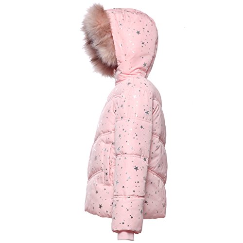 Rokka&Rolla Girls' Heavyweight Puffer Jacket Quilted Winter Coat with Hooded Faux Fur2