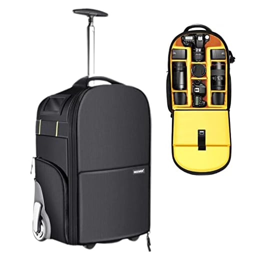 Neewer 2-en-1 Mochila Convertible con Ruedas Anti-Choque Compartimiento Acolchado Desmontable Impermeable Durable para Cámara / Trípode/ Lente