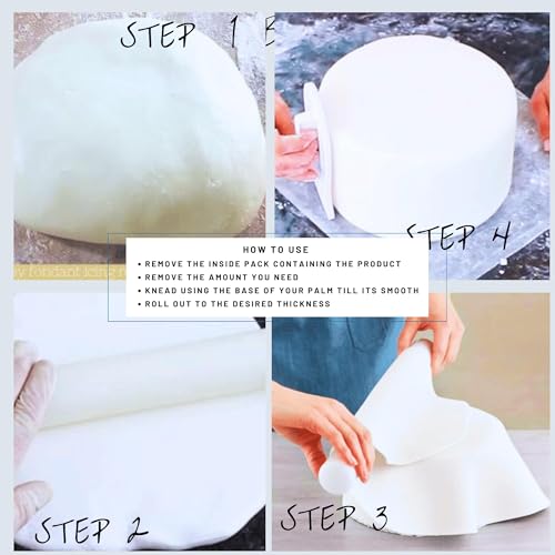 Confect White Fondant for Cake Decorating | Chef’s Choice Fondant Icing for Christmas Cakes, Cupcakes, Cookies & Baking – Smooth, Easy to Roll & Mold – Vanilla Flavor | Vegan, Gluten-Free, Nut-Free, Palm Oil-Free – 1 Kg