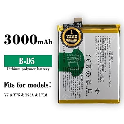 Image of B-D5 Battery for Vivo V7 /Y75 / Y75A / 1718 Battery with 1 Year Warranty**** (I210)