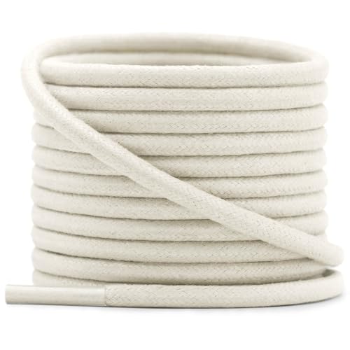 Image of YFINE Waxed Round Shoe Laces: 2 Pairs Oxford Shoelaces for Dress Shoes Boot | 4mm Thick, 20 Colors, 24 inch-71 inch, for Business Footwear, Chukka Boots, Men & Women