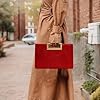 Milisente Sac à main élégant pour femme - Avec poignée - Pour mariage, rouge #1