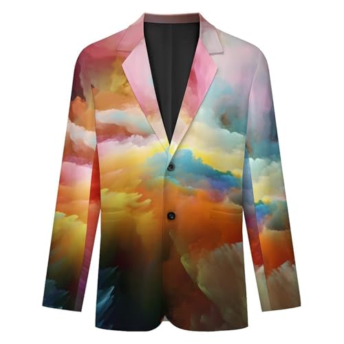 Colorful Gradient Clouds Men's Casual Blazers Slim Fit Sport Coats Blazer Two Buttons Suit Jacket for Work Party4