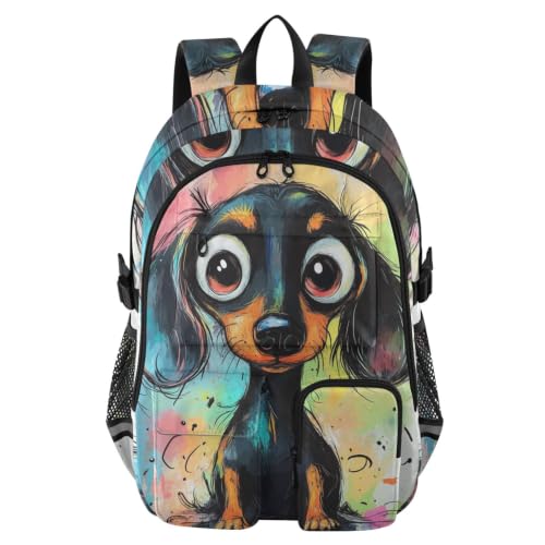 Mochila para laptop negra de dibujos animados para adolescentes y niños