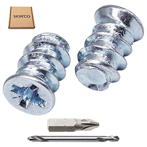 SKIR'CO (200 pcs) Zinc Plated Euro Screws 5.8 x 9 mm, Drawer Runner Screws, Flat Countersunk Head (Drill Bit Included) - Image 2