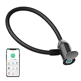 elektronisches Kabelschloss, eLinkSmart Fahrradschloss Fingerabdruck mit Fingerabdruck/Telefon-App, 40cm Länge wasserdicht, Schrankschlösser für Gefrierschrank, Roller, französische Tür, Kühlschrank