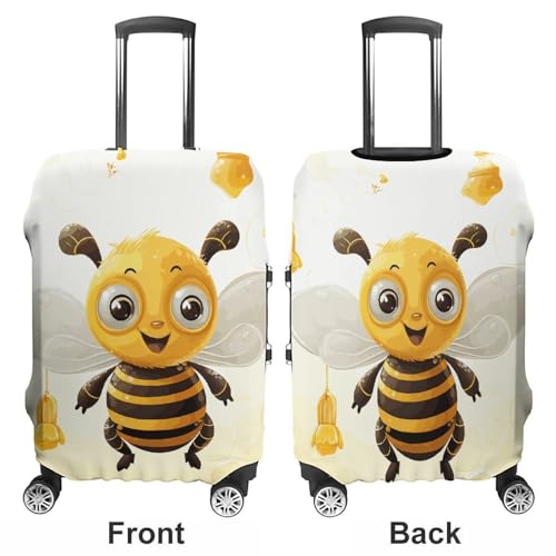 Cute Bees Honey Printed Luggage Cover Protector, Fits 18-32 Inch Luggage3