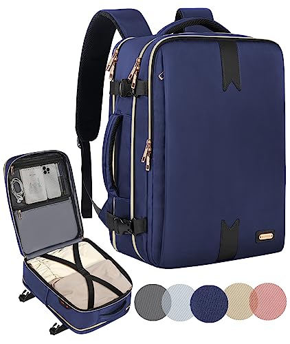 Travel Backpacks for Women Carry On, TSA Friendly Flight Approved Backpack for Traveling On airplane Water-resistant Personal Item Bag with Laptop Compartment Fits 15.6 Laptop Casual daypack College