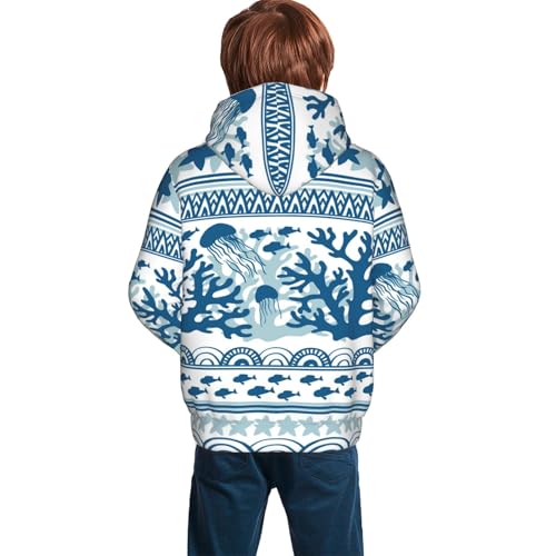 Sea Underwater Jellyfish Kid Hoodies Boys Sweatshirts Girls Pullover with Pocket4