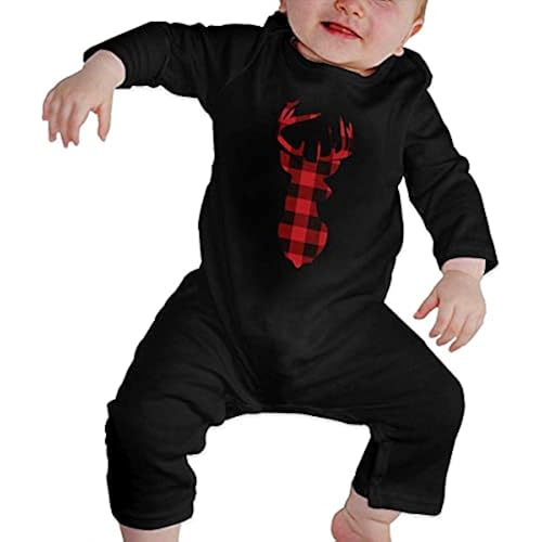 Buffalo Plaid Deer Newborn Long Sleeve Boy Clothes Rompers Unisex Baby Cotton Girl Bodysuit